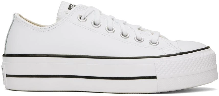 Converse White Chuck Taylor All Star Platform Leather Low Top Sneakers 1