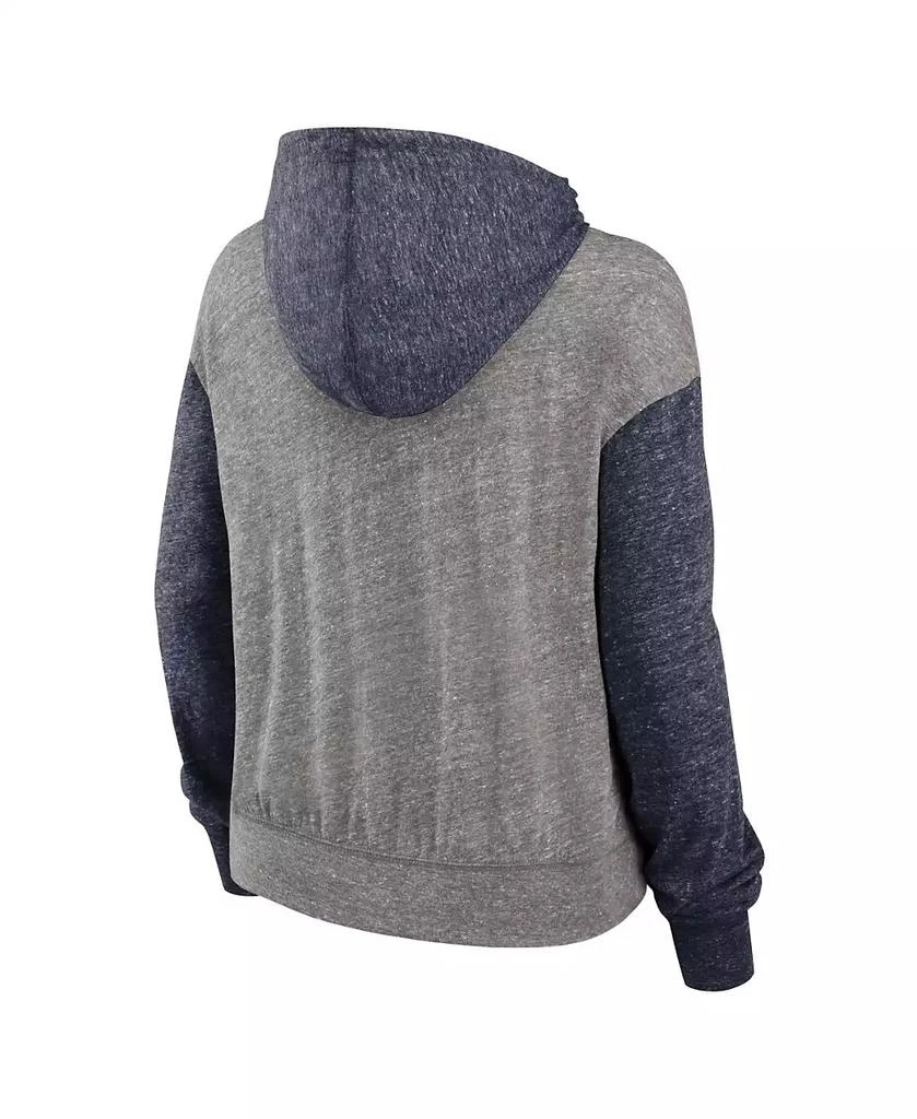 Jordan Women's Heather Gray/Navy Michigan Wolverines Blitz Color Blocked Legacy Pullover Hoodie 3