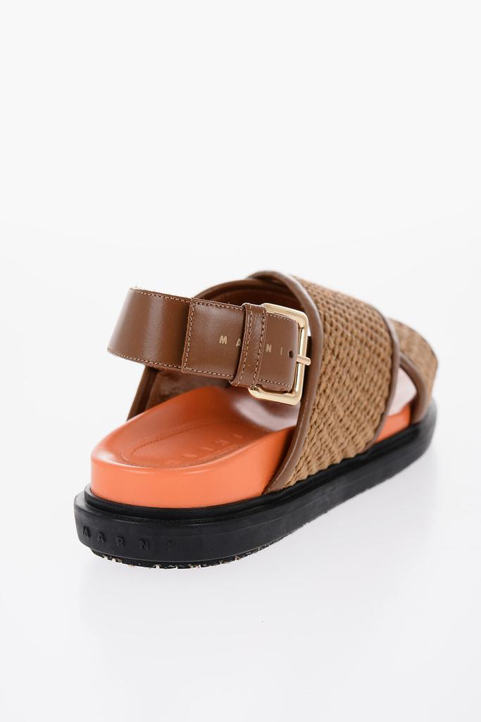 Marni Marni Leather and Raffia Sandals with Buckle Closure