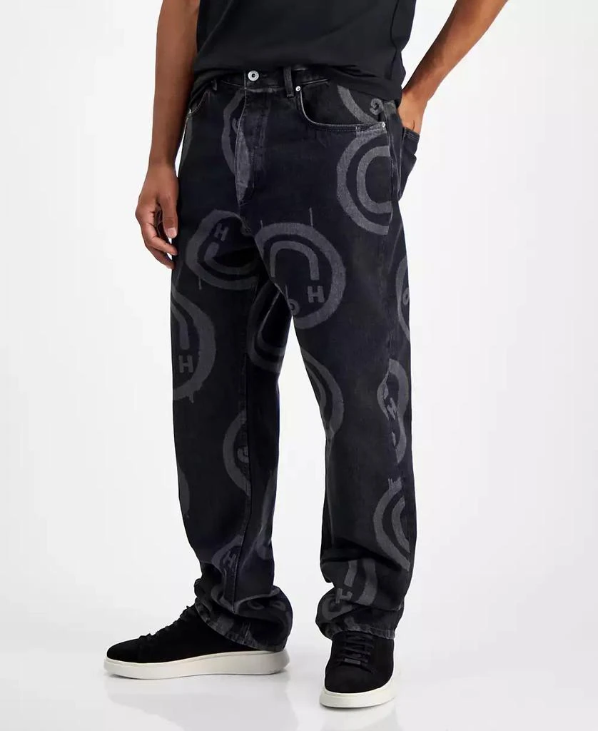 Hugo Boss Men's Nate Relaxed Fit Logo Print Jeans 8