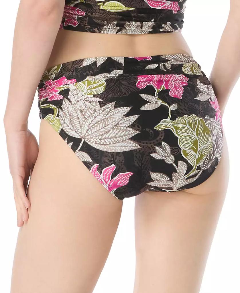 Carmen Marc Valvo Women's Printed Ruched Bikini Bottoms
