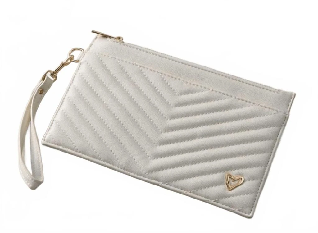 preneLOVE Women's Aberdeen Wallet Wristlet In Cream 3