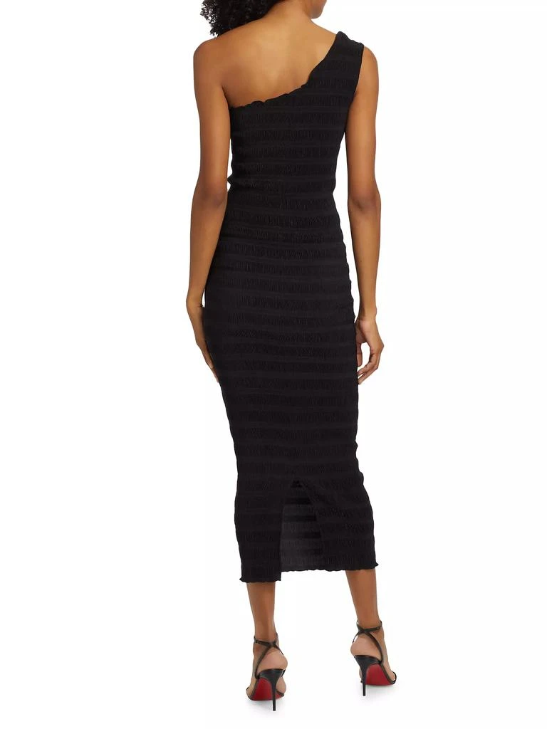 L'Idée Gigi Satin One-Shoulder Midi-Dress 5