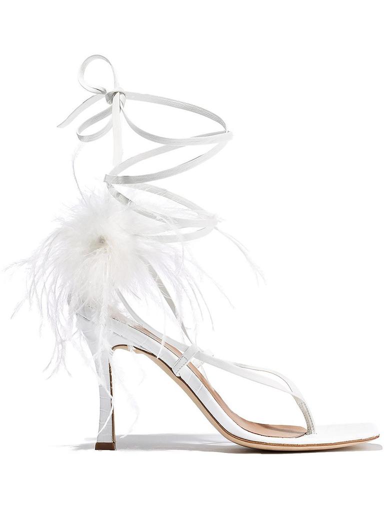 BROTHER VELLIES Paloma Womens Leather Feathered Pumps