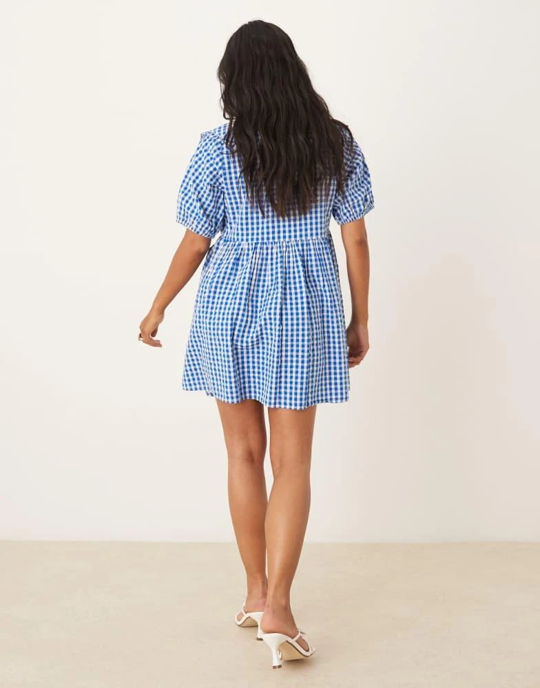Nobody's Child Petite Blaze collared mini dress in blue gingham