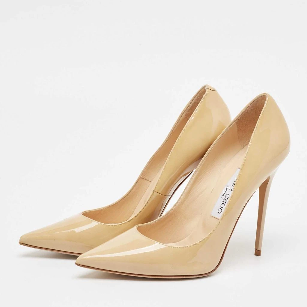 Jimmy Choo Jimmy Choo Beige Patent Leather Anouk Pumps Size 38.5 2