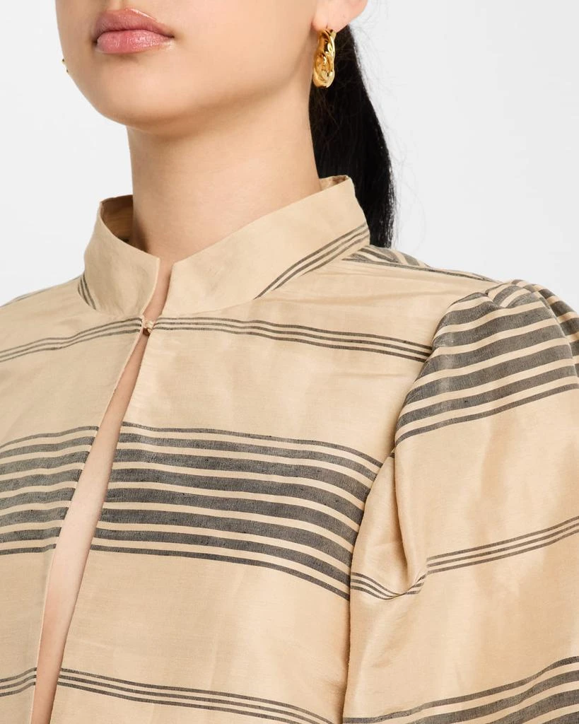 Dea Kudibal Oliviadea Cropped Linen Silk Puff-Sleeve Jacket 5