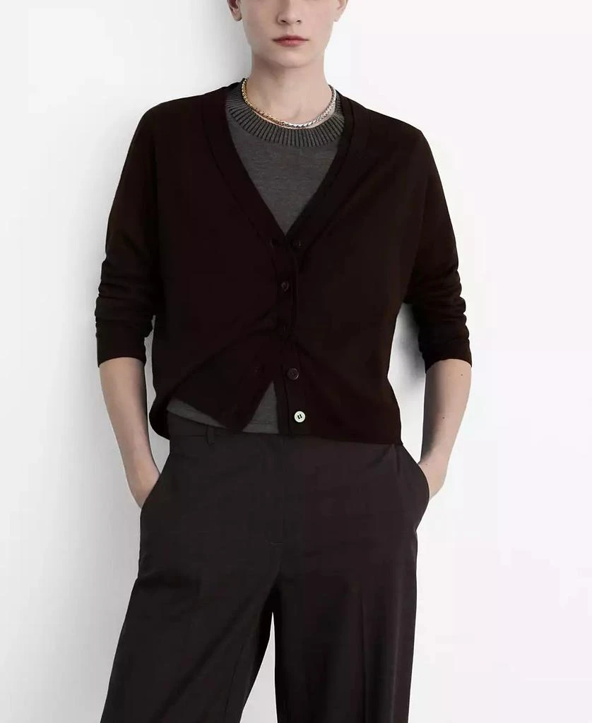 Mango Women's V-Neck Knitted Cardigan 1