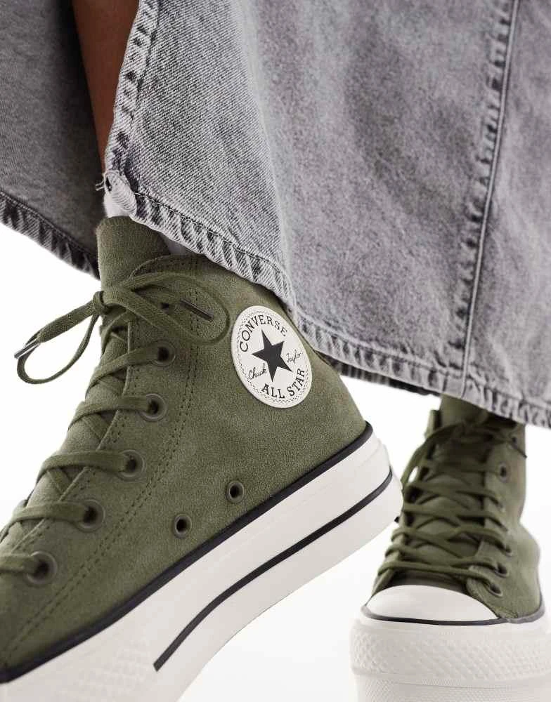 Converse Converse Chuck Taylor All Star Hi Lift trainers in olive green 4
