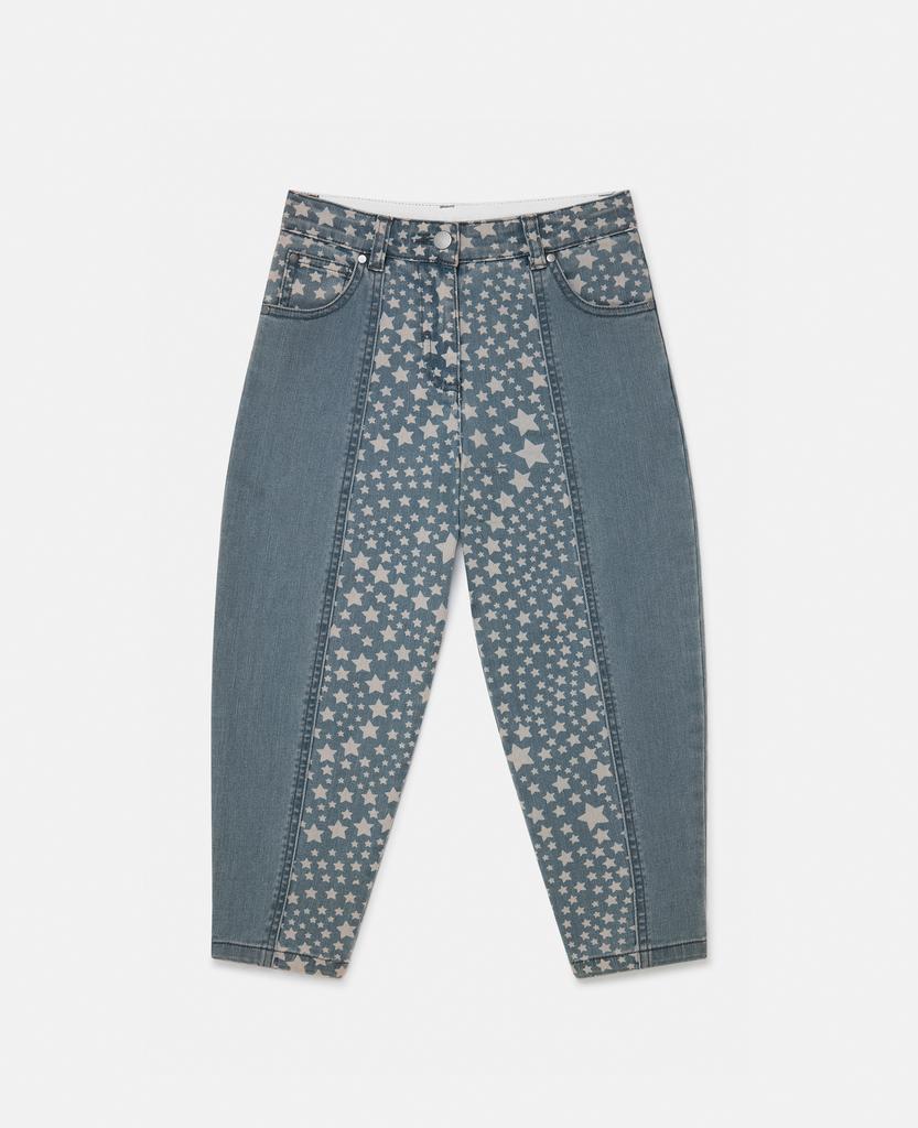 Stella McCartney Stella McCartney - Star Pattern Chaps Denim Jeans, Woman, Denim blue, Size: 12