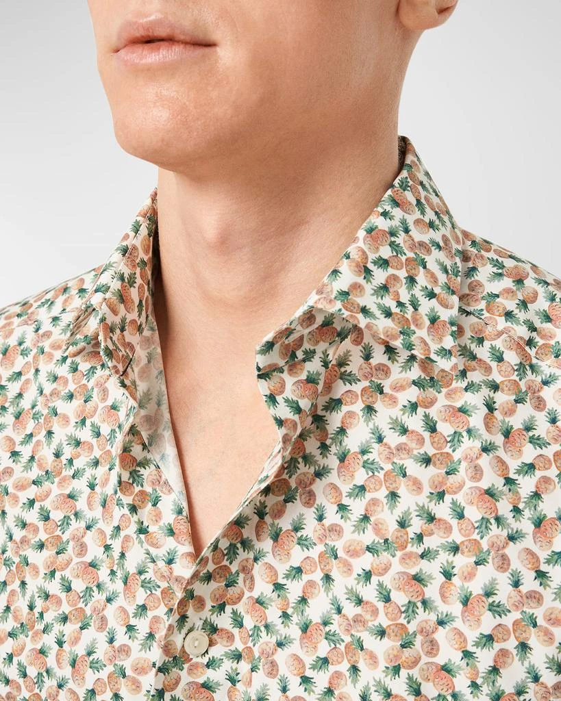 Eton Men's Pineapple-Print Short-Sleeve Contemporary-Fit Shirt 3