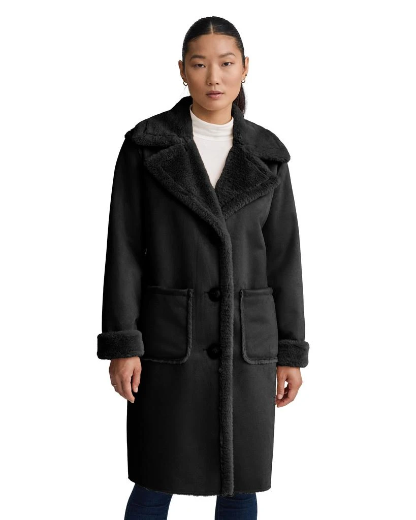 NVLT Women’s Longline Faux Shearling Coat 7