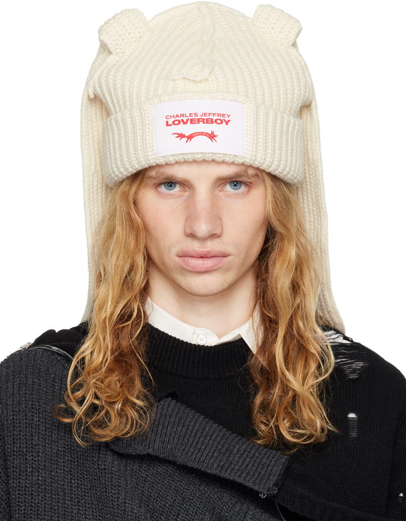 Charles Jeffrey Loverboy Off-White Chunky Rabbit Beanie