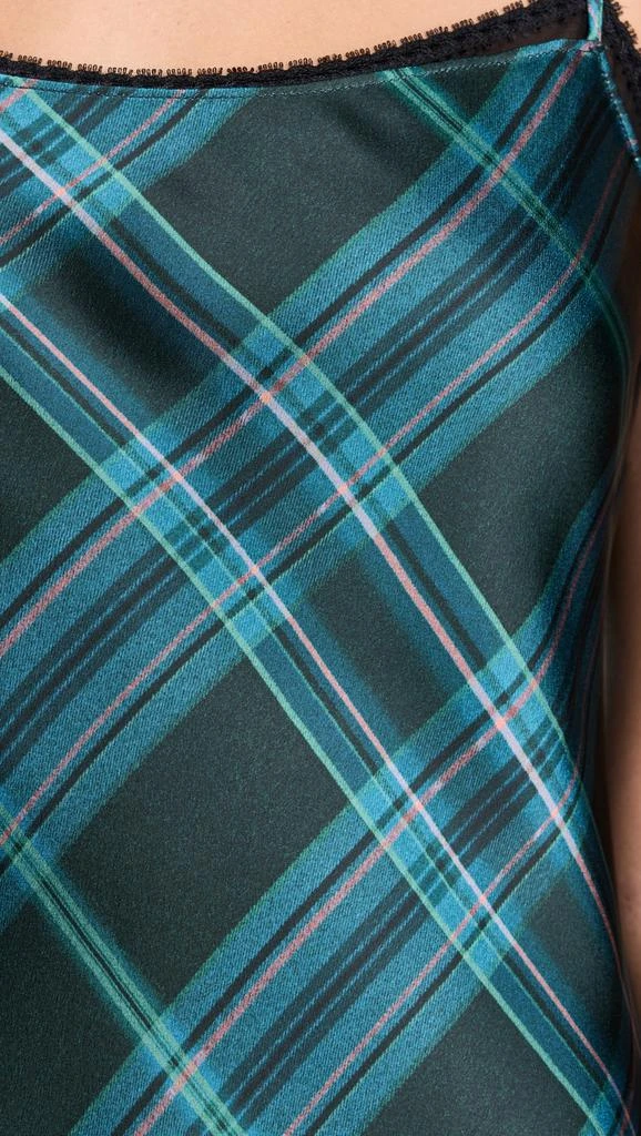 Vince Plaid Lace Trim Slip Dress 5