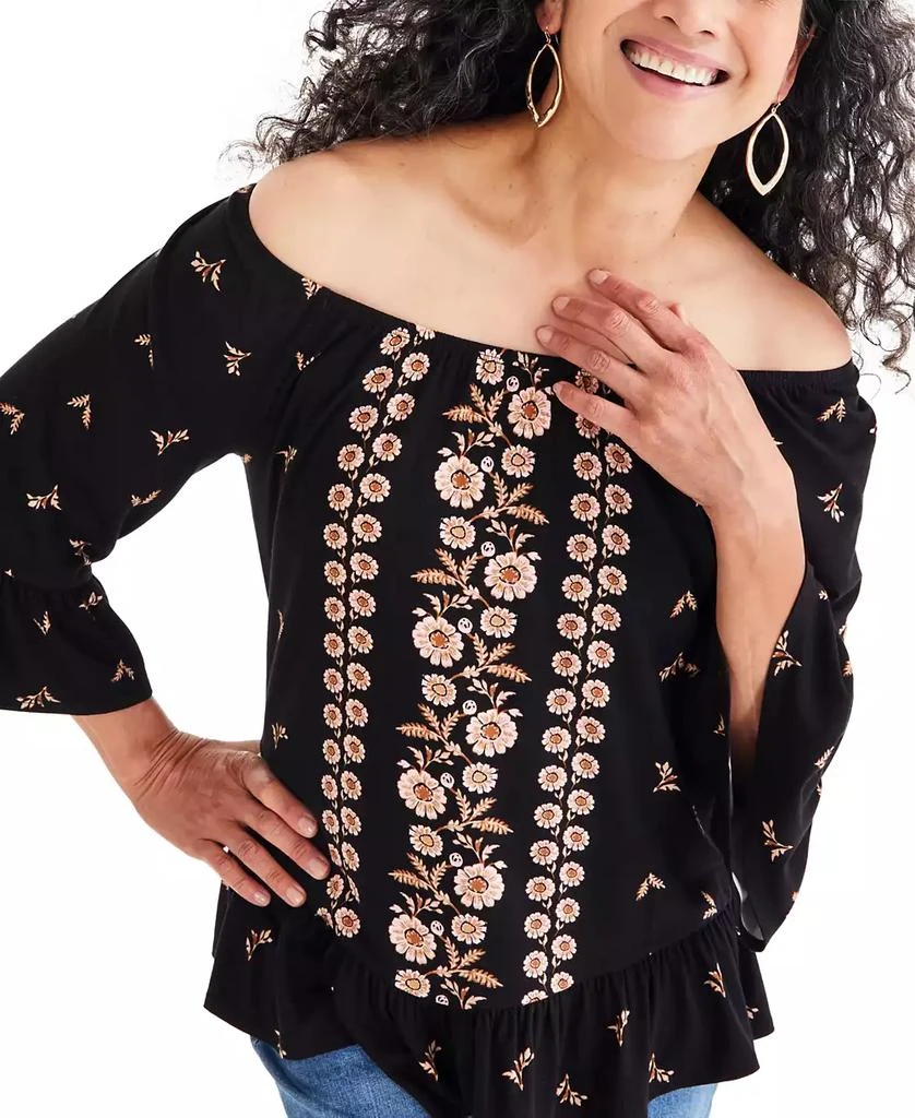 Style & Co Petite Printed Ruffle Top, Created for Macy's 3