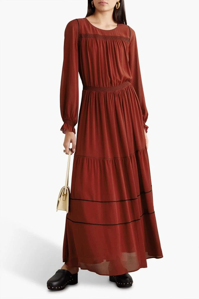See by Chloé Embroidered georgette maxi dress 2