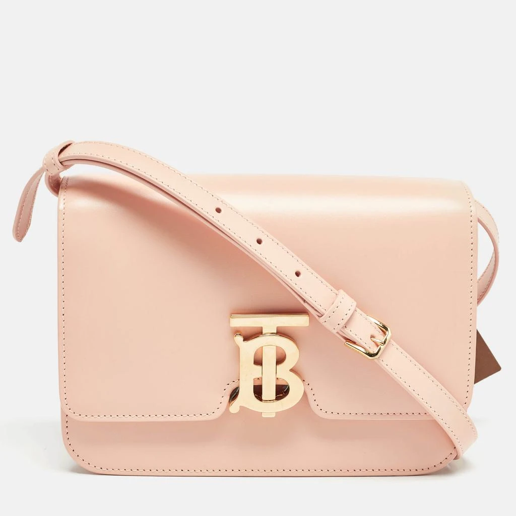 Burberry Burberry Peach Pink Leather Small TB Shoulder Bag 1