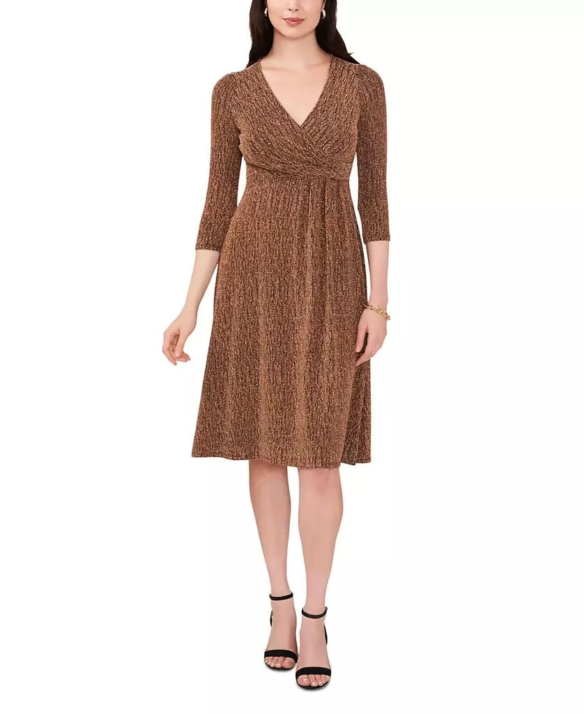MSK Petite 3/4-Sleeve Faux-Wrap Midi Dress 1
