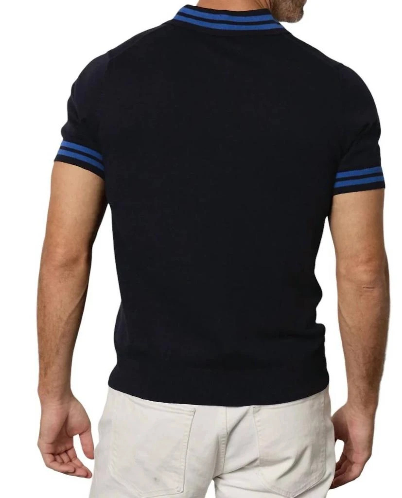 Velvet by Graham & Spencer Men's Linen Polo In Black 2