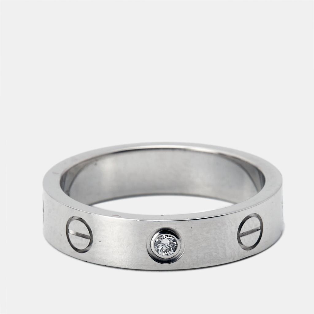 Cartier Cartier Love 1 Diamond 18K White Gold Narrow Wedding Band Ring Size 49