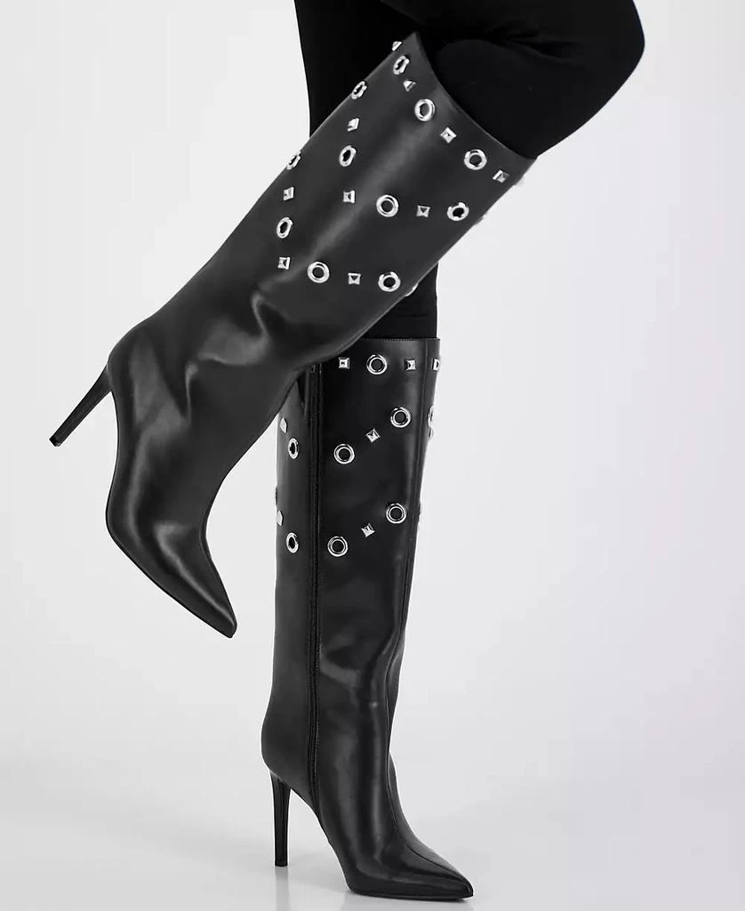 INC International Women's Saiqa Grommet Knee High Boots, Created for Macy's 2