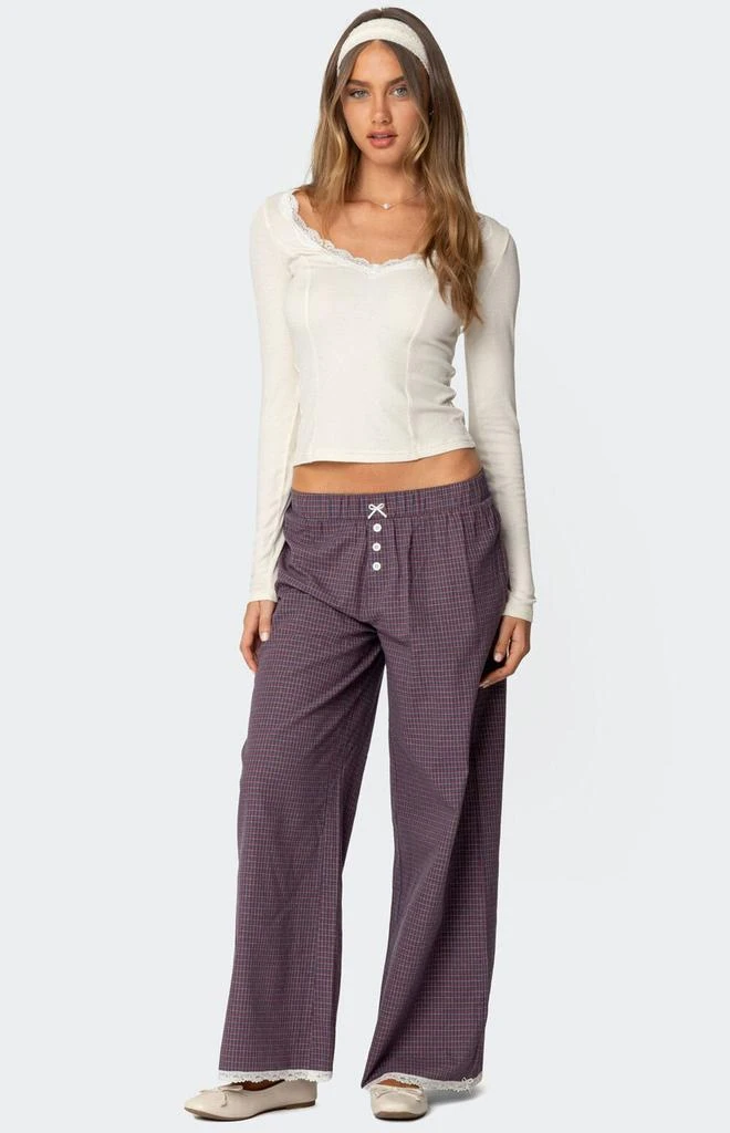 Edikted Dakota Plaid Pants 1