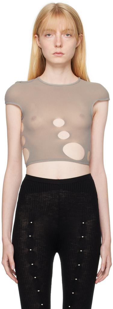 RUI Taupe Cutout T-Shirt