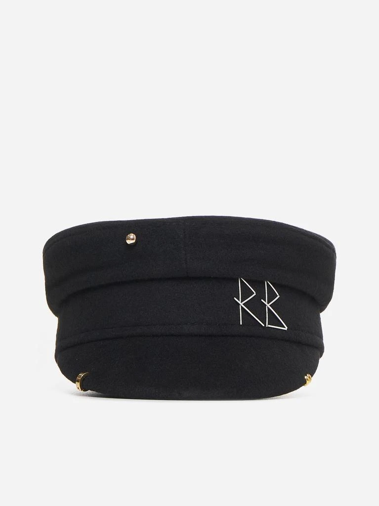 RUSLAN BAGINSKIY Black Pierced Baker Boy Cap 1
