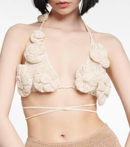 Magda Butrym Floral crochet bra top 4