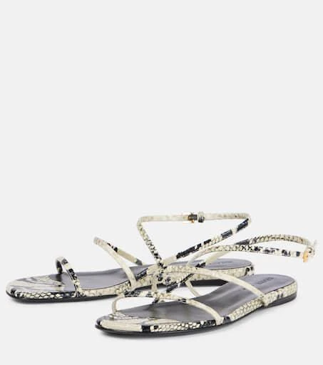 Khaite Loop snake-effect leather sandals 4
