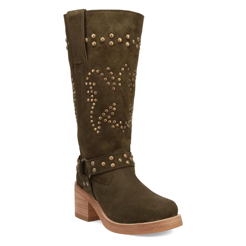Dingo Troubadour Studded Round Toe Pull On Boots