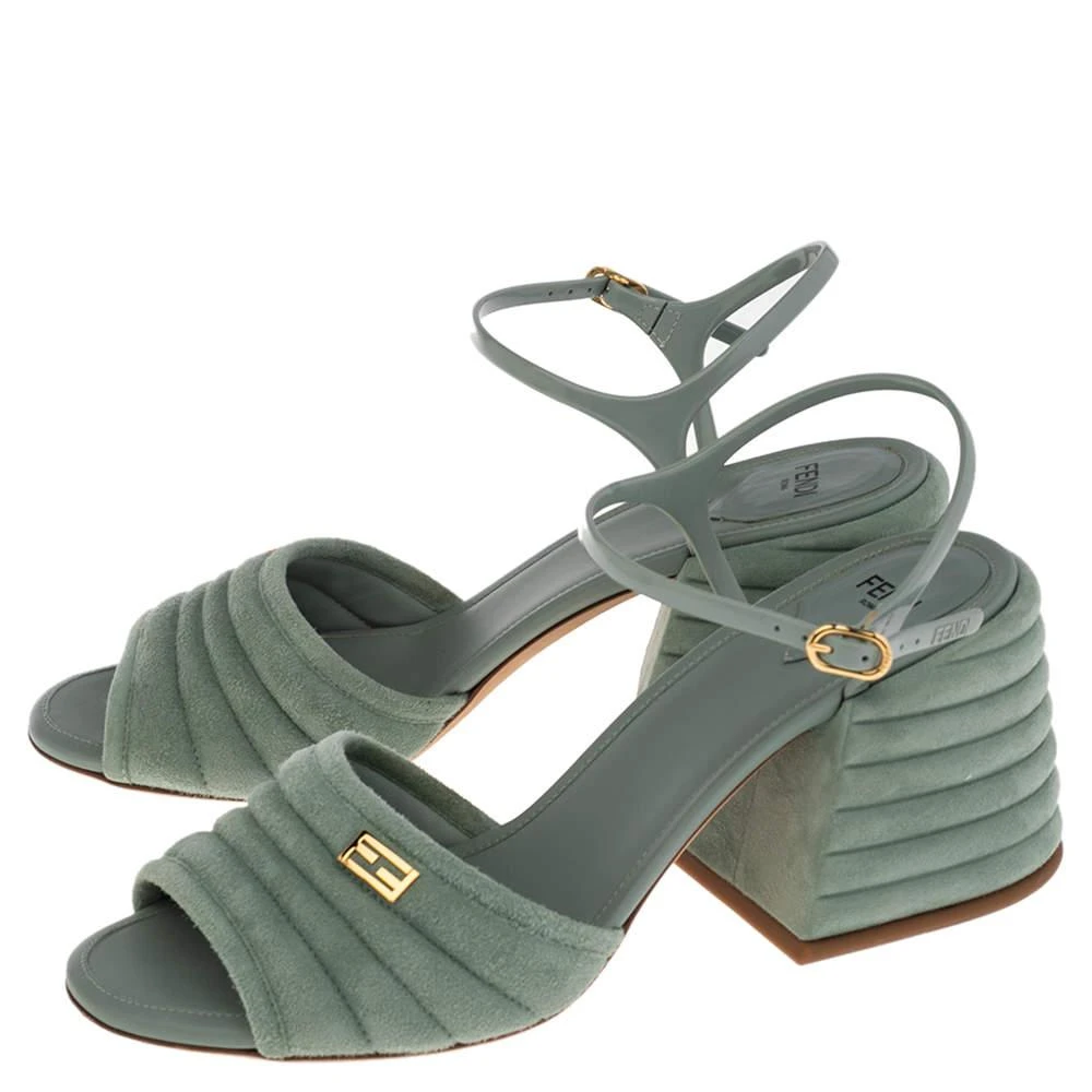 Fendi Fendi Light Blue Suede And Jelly Promenade Sandals Size 39 4