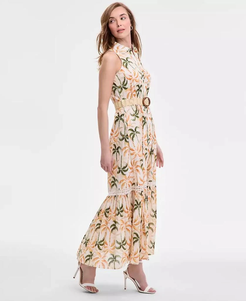 Taylor Women's Printed Taffeta-Belt Sleeveless Dress 3