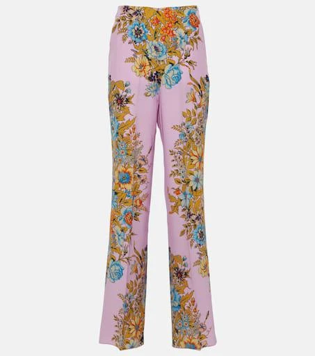 ETRO Floral high-rise silk wide-leg pants 1