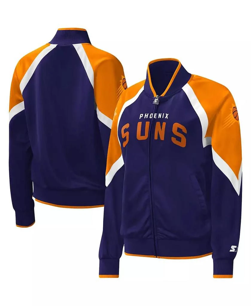Starter Women's Purple Phoenix Suns Slam Dunk Raglan Full-Zip Track Jacket 1