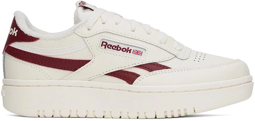 Reebok Off-White & Burgundy Club C Double Revenge Sneakers 1