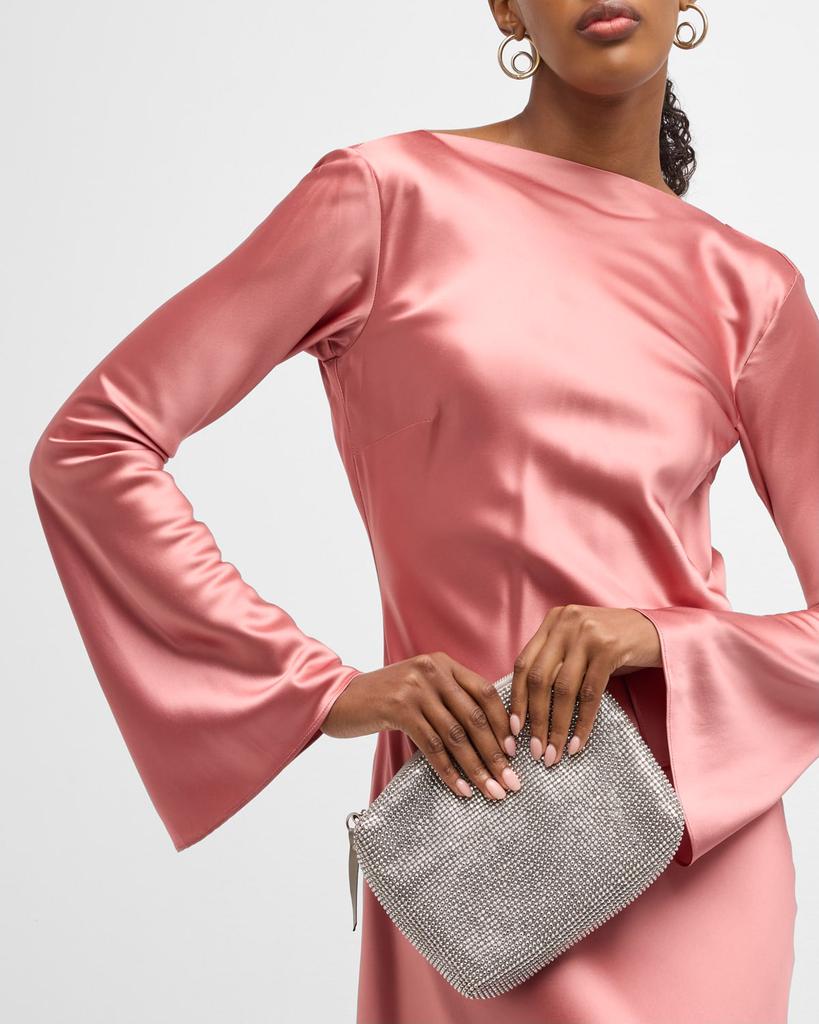 Whiting & Davis Anya Metallic Crystal Shoulder Bag