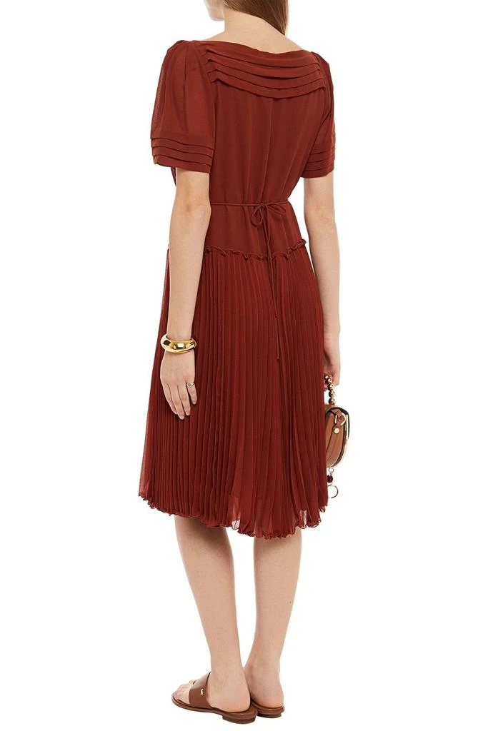 SEE BY CHLOÉ Asymmetric plissé-georgette midi dress 3