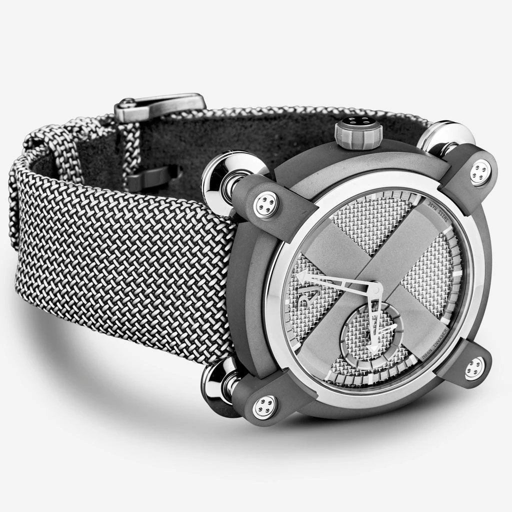 Romain Jerome Romain Jerome Moon Invader Grey Dial Fabric Strap Titanium Automatic Men's Watch RJ.M.AU.IN.020.03 2