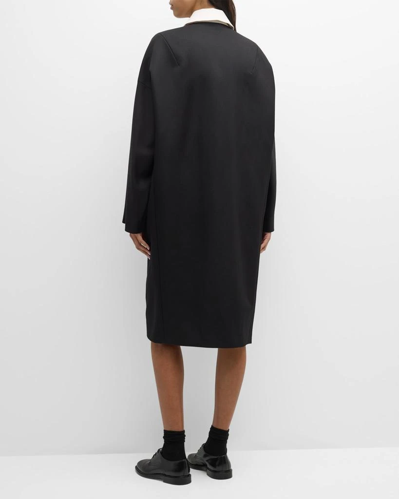 Dries Van Noten Roolsy Embellished Contrast-Collar Long Coat 4