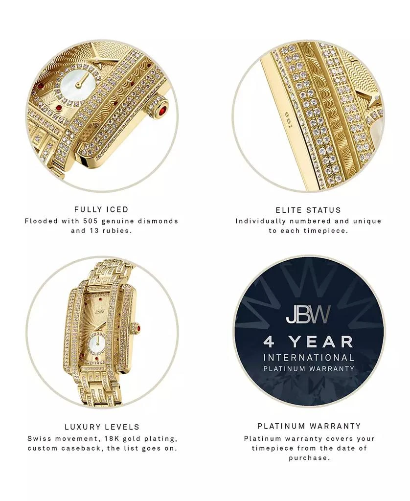 Jbw Women's Mink Platinum Series 18k Gold-plated Stainless Steel Watch, 28mm 8