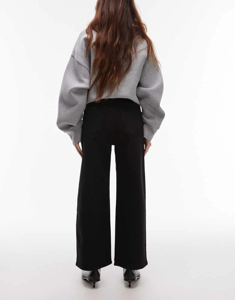 & Other Stories & Other Stories stretch wide leg cropped jeans in black rinse 2