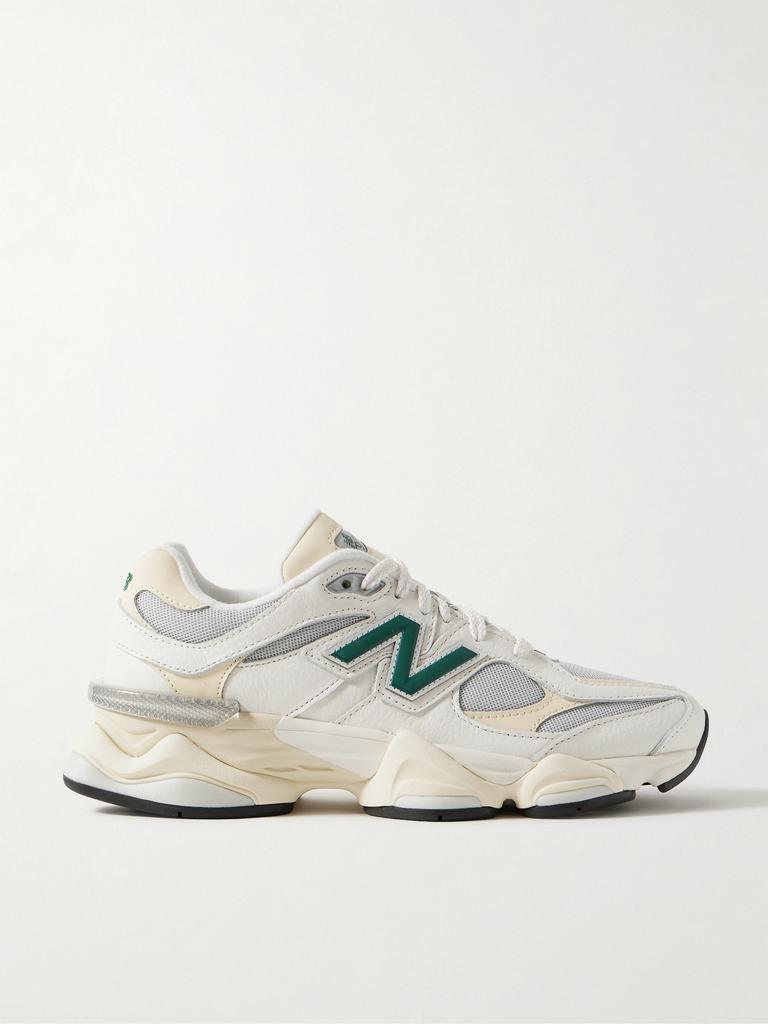 New Balance 9060 橡胶边饰纹理皮革网眼运动鞋  - US4