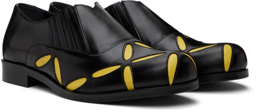Stefan Cooke Black & Yellow Slashed Loafers 4