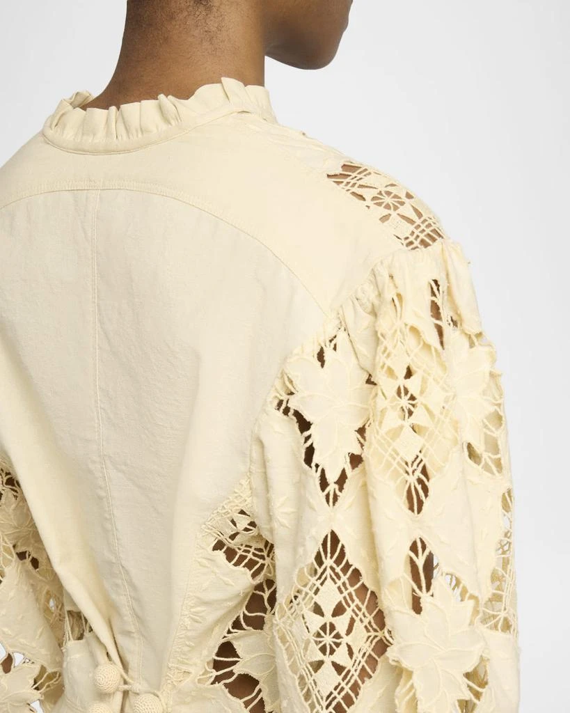 Isabel Marant Nina Lace Embroidered Peplum Top 5