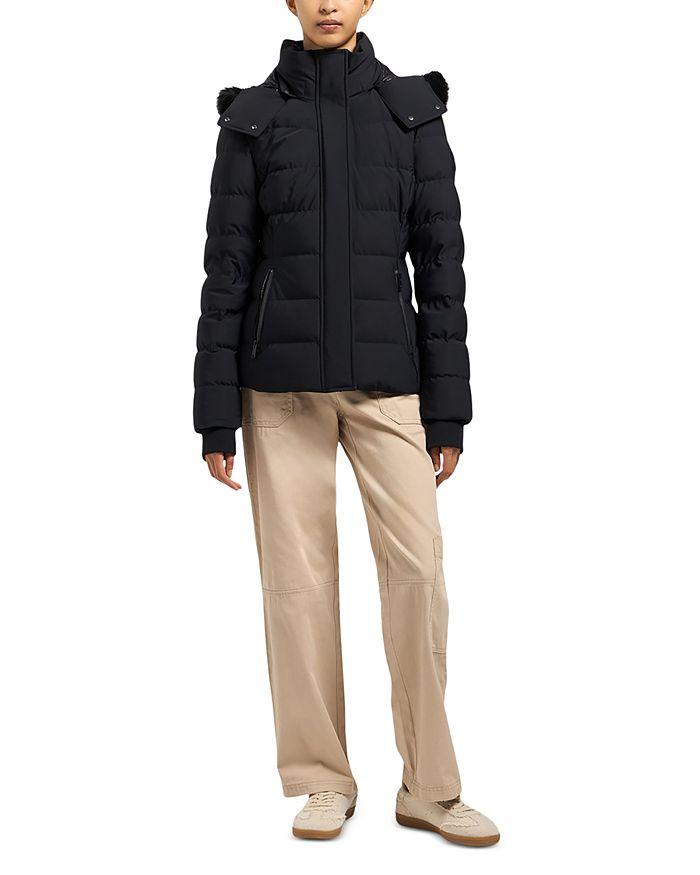 Moose Knuckles Betta Shearling Trim Down Puffer Jacket