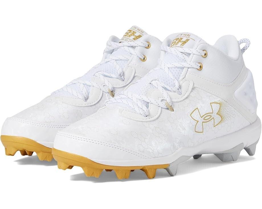Under Armour Harper 8 Mid RM 3026592-100 Men's White Baseball Cleats KHD2713