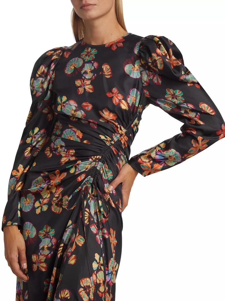 Ulla Johnson Amalie Gathered Floral Silk Midi-Dress 6