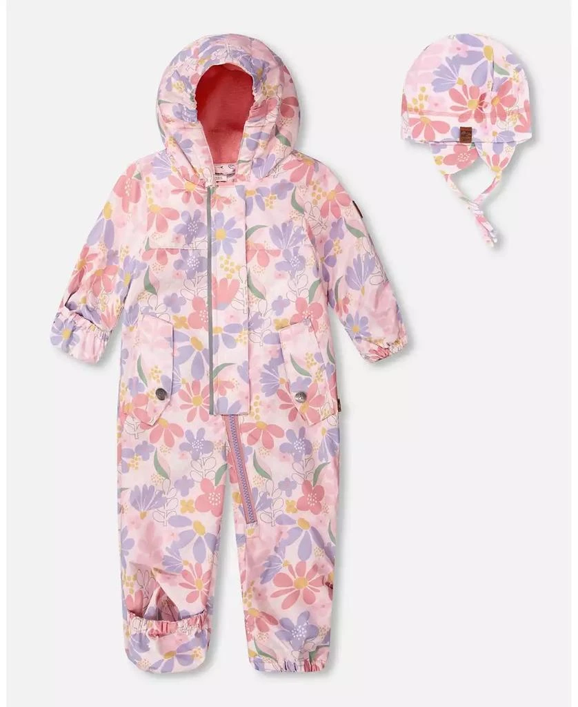 Deux par Deux Baby Girl Baby Mid-Season One-Piece Outerwear with Hat Flower Print