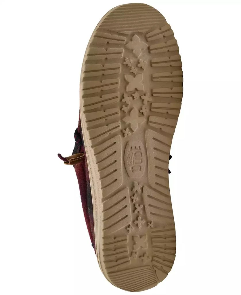 Hey Dude Men's Wally Cozy Plaid Slip-On Casual Moccasin Sneakers from Finish Line 6